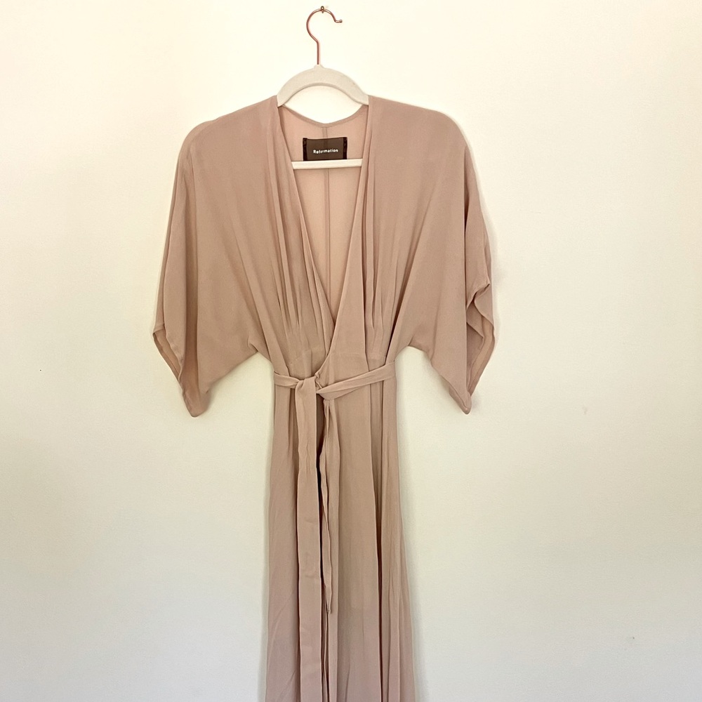 Reformation Pale Pink/Beige Wrap Dress-Small